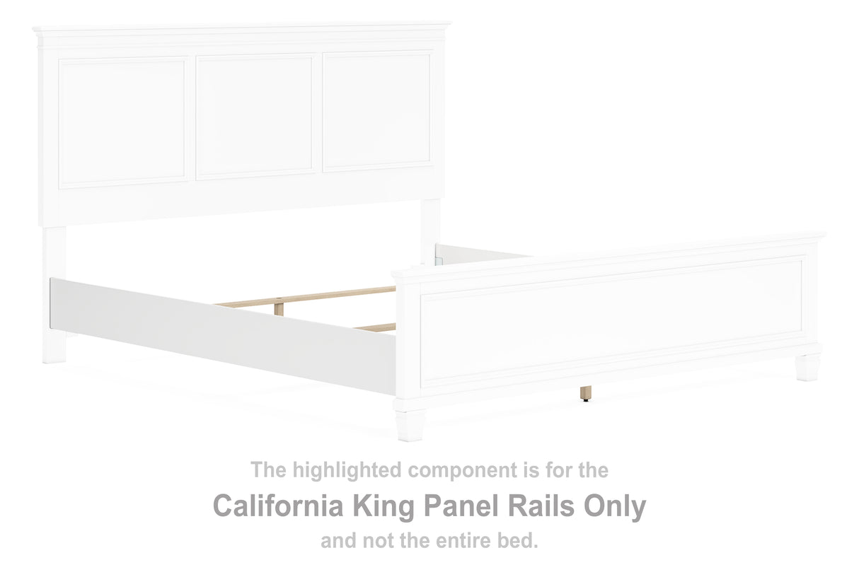 Fortman White California King Panel Rails