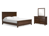 Danabrin Brown California King Panel Bed, Dresser And Mirror