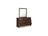 Danabrin Brown Twin Panel Bed, Dresser And Mirror