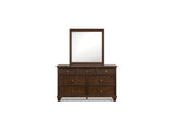 Danabrin Brown Full Panel Bed, Dresser And Mirror