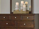 Danabrin Brown California King Panel Bed, Dresser And Mirror