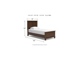 Danabrin Brown Twin Panel Bed, Dresser And Mirror