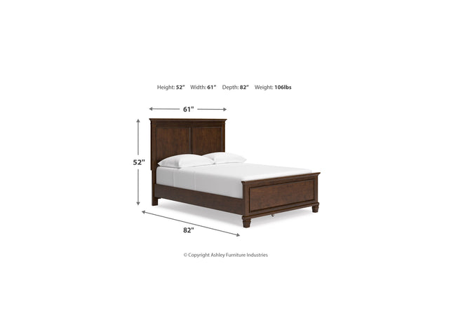 Danabrin Brown Full Panel Bed, Dresser And Mirror