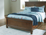 Danabrin Brown Full Panel Bed, Dresser And Mirror