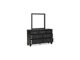 Lanolee Black Full Panel Bed, Dresser And Mirror