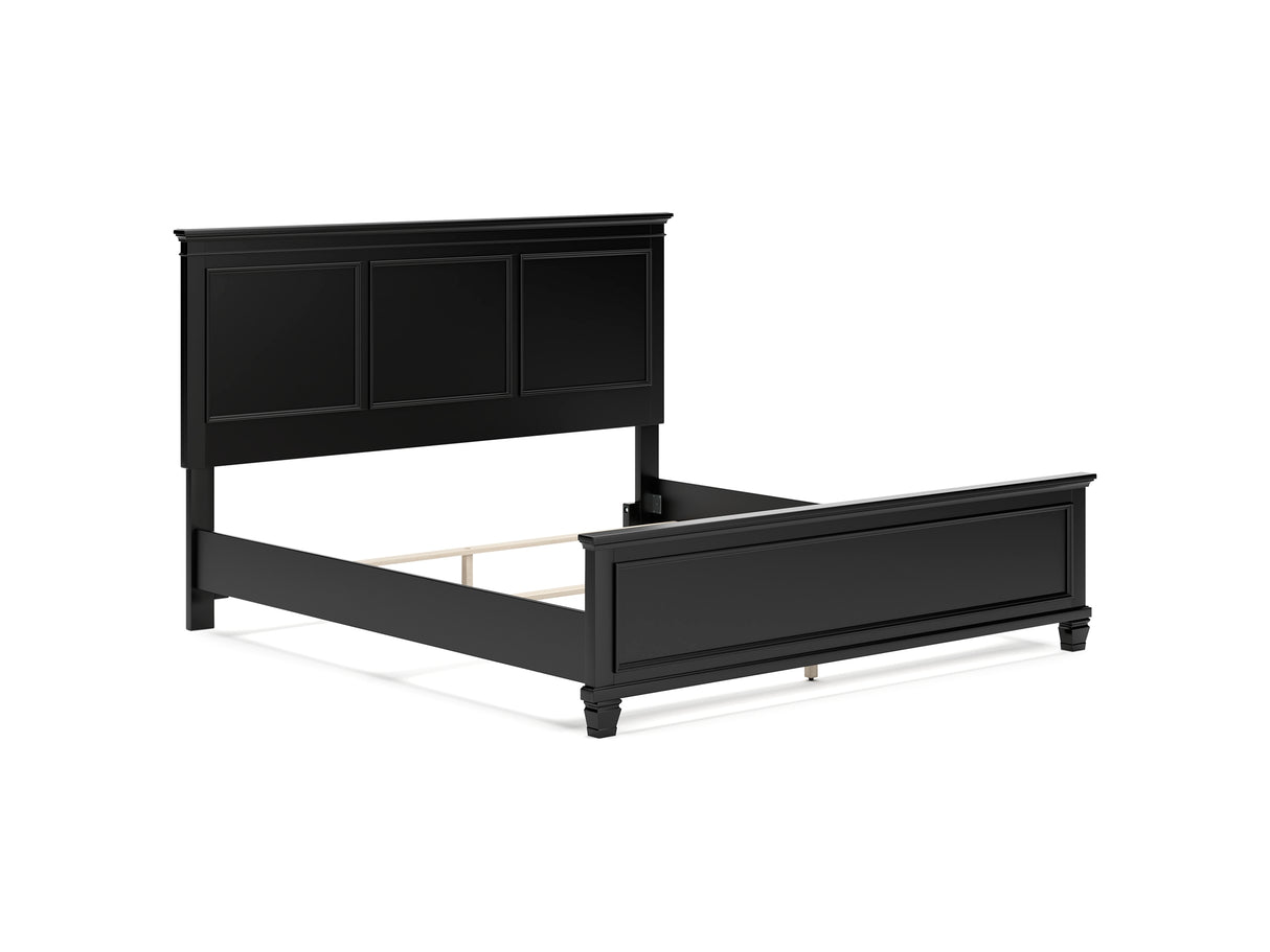 Lanolee Black King Panel Bed