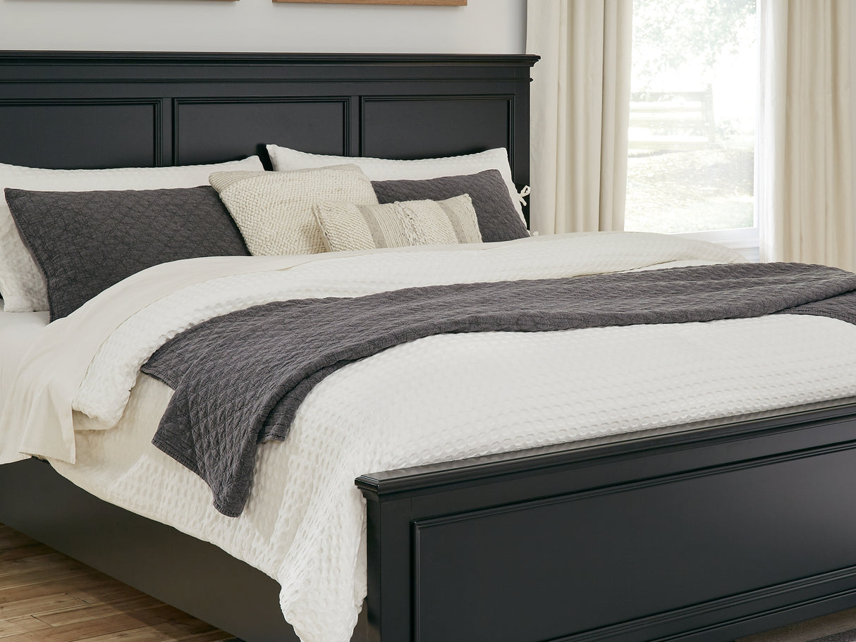 Lanolee Black King Panel Bed