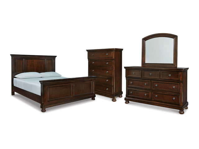 Porter California King Panel Bed, Dresser, Mirror And Chest