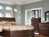 Porter Rustic Brown California King Sleigh Bed, Dresser And Mirror