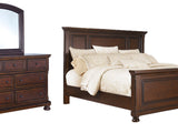 Porter Rustic Brown California King Panel Bed, Dresser And Mirror