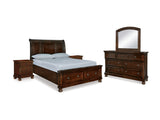 Porter Rustic Brown Queen Storage Bed, Dresser, Mirror And 2 Nightstands