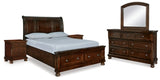 Porter Rustic Brown Queen Storage Bed, Dresser, Mirror And 2 Nightstands