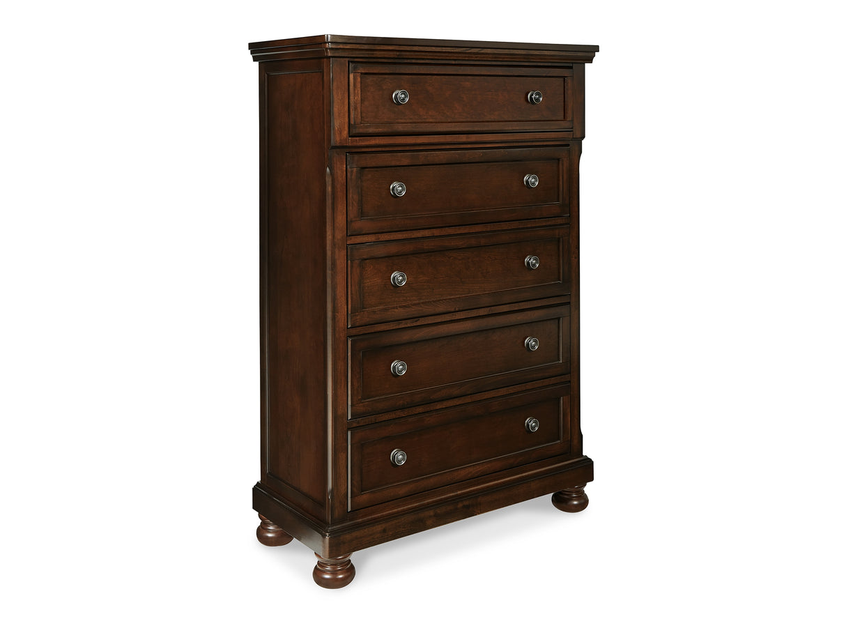 Porter California King Panel Bed, Dresser, Mirror And Chest
