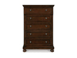 Porter Rustic Brown King Sleigh Bed, Dresser, Mirror, Chest And Nightstand