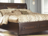 Porter Rustic Brown King Sleigh Bed, Dresser, Mirror, Chest And Nightstand