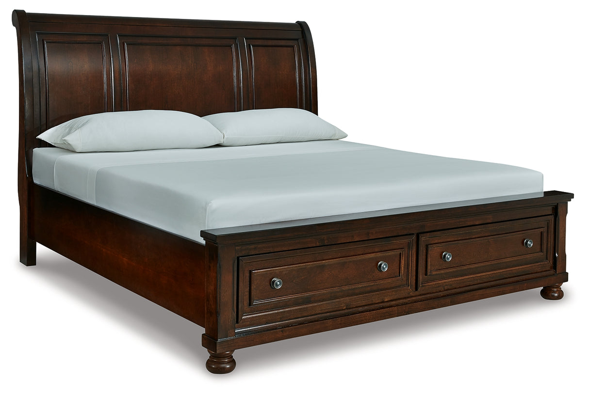 Porter Rustic Brown California King Sleigh Bed