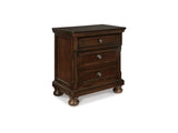 Porter Rustic Brown King Sleigh Bed, Dresser, Mirror, Chest And Nightstand