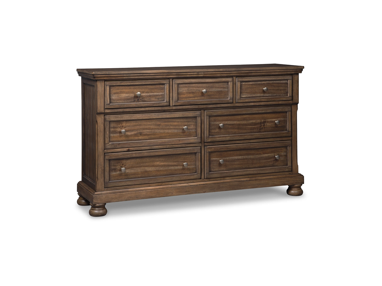 Flynnter Medium Brown King Bed, Dresser, Chest And 2 Nightstands