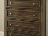 Flynnter Medium Brown King Bed, Dresser, Chest And 2 Nightstands