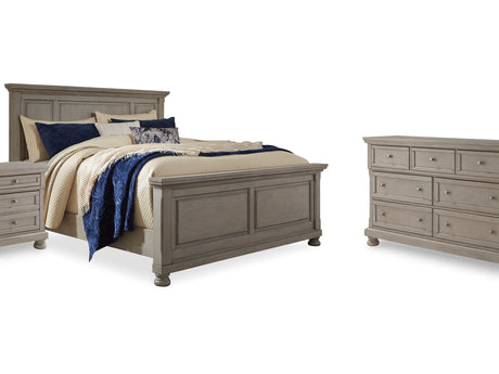 Lettner Light Gray Queen Panel Bed, Dresser, And Nightstand