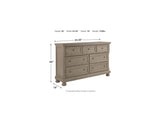 Lettner Light Gray California King Panel Bed, Dresser, Chest And 2 Nightstands