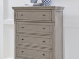 Lettner Light Gray California King Panel Bed, Dresser, Chest And 2 Nightstands