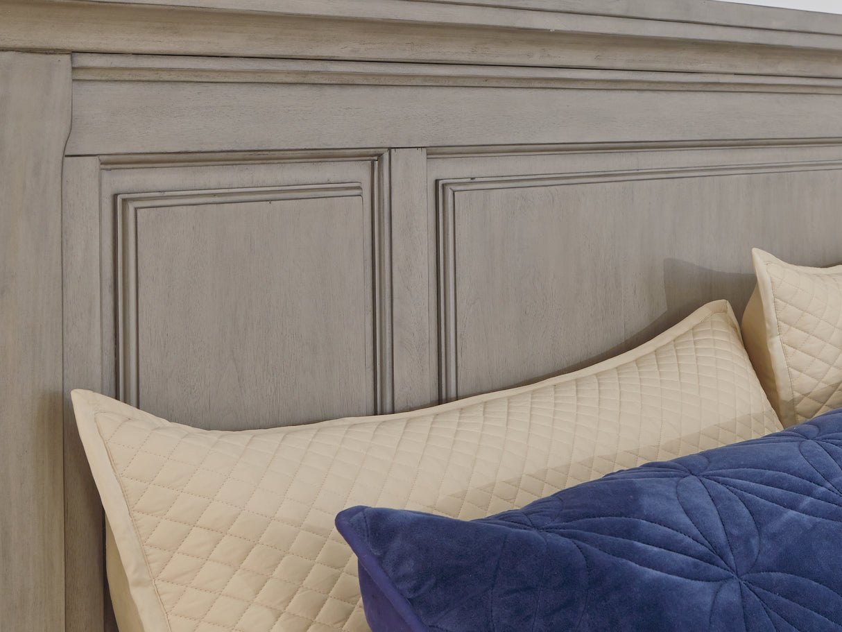 Lettner Light Gray King Panel Bed