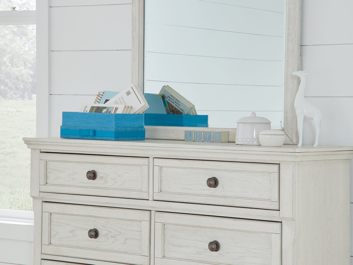 Robbinsdale Antique White Dresser And Mirror – Redwood Home Furniture Robbinsdale Antique White Dresser And Mirror – Redwood Home Furniture