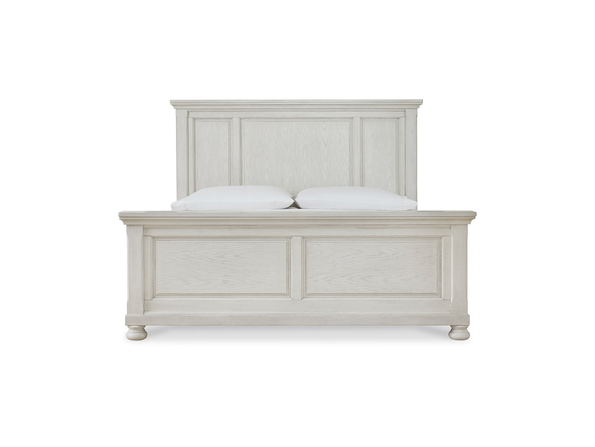 Robbinsdale Antique White Queen Panel Bed