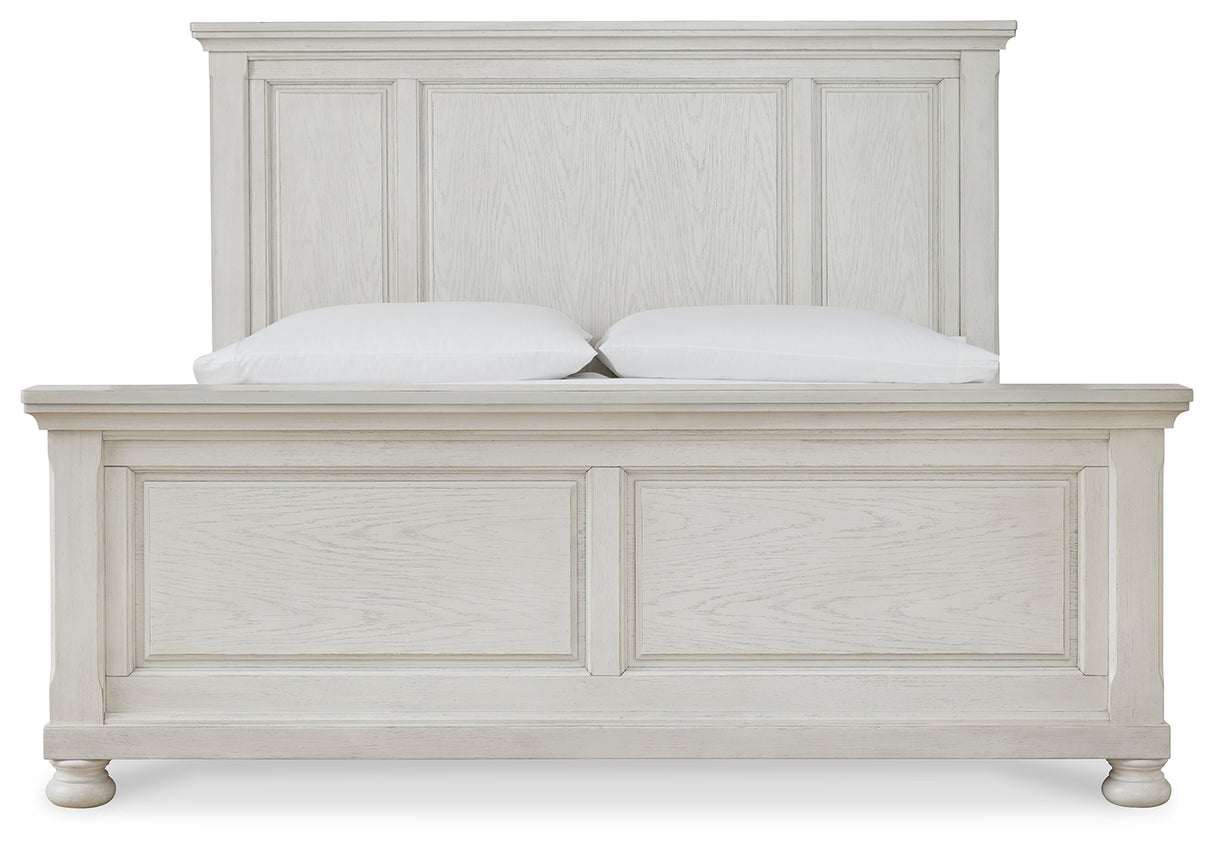 Robbinsdale Antique White California King Panel Bed