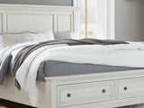 Robbinsdale Antique White King Storage Bed And 2 Nightstands