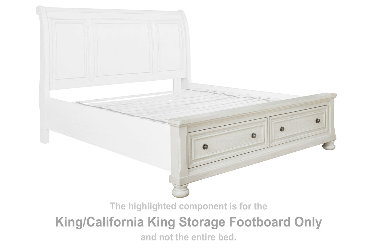 Robbinsdale Antique White King/California King Storage Footboard