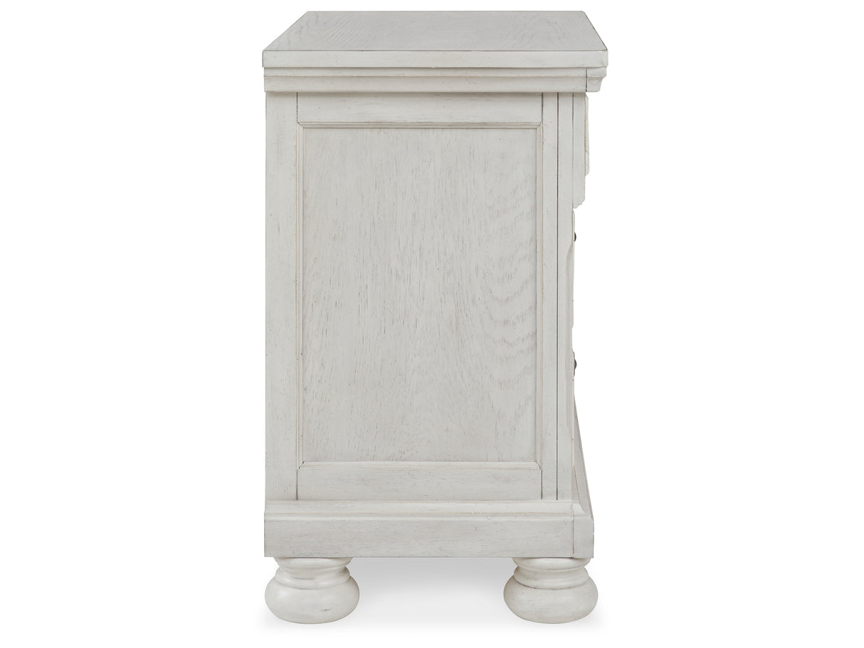 Robbinsdale Antique White King Storage Bed And 2 Nightstands