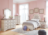 Realyn Chipped White Dresser And Mirror