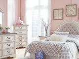 Realyn Chipped White Dresser And Mirror