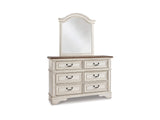 Realyn Chipped White Dresser And Mirror