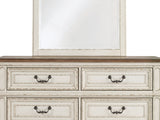 Realyn Chipped White Dresser And Mirror