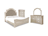 Realyn Two-Tone Queen Panel Bed, Dresser, Mirror And Chest