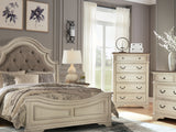 Realyn Two-Tone Queen Panel Bed, Dresser, Chest And 2 Nightstands