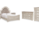 Realyn Two-Tone Queen Panel Bed, Dresser, Chest And 2 Nightstands