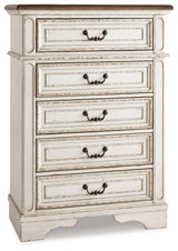 Realyn Chipped White Chest Of Drawers