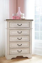 Realyn Chipped White Chest Of Drawers