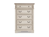 Realyn Two-Tone Queen Panel Bed, Dresser, Mirror And Chest
