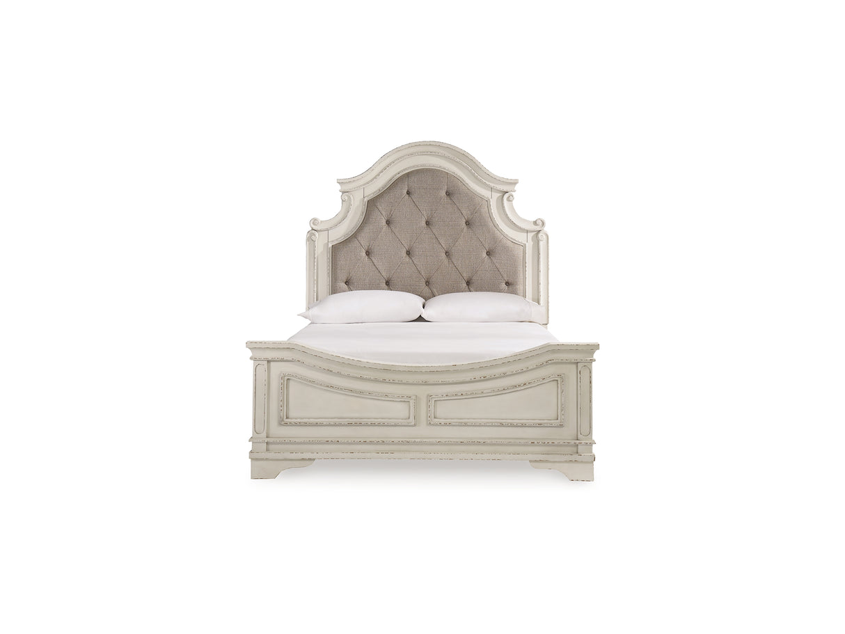 Realyn Two-Tone Queen Panel Bed, Dresser, Chest And 2 Nightstands