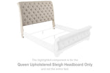 Realyn Two-tone Queen Upholstered Sleigh Headboard