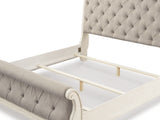 Realyn Chipped White Queen Sleigh Bed