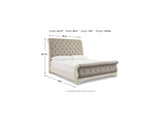 Realyn Chipped White Queen Sleigh Bed