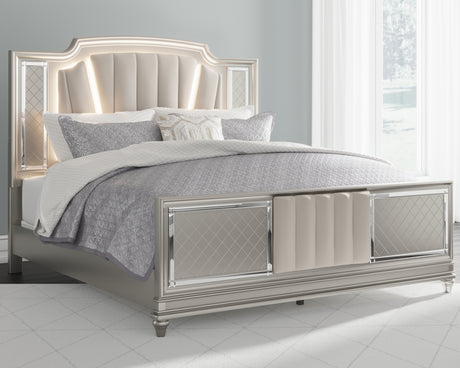 Chevanna Platinum California King Upholstered Panel Bed