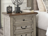 Lodenbay Antique Gray Queen Upholstered Panel Bed, Dresser, Mirror, Chest And Nightstand