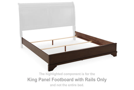 Brookbauer Rustic Brown King Panel Footboard With Rails